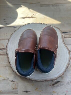 Dr. Scholl's Kids Brown Slip-On Loafers with Navy Collar